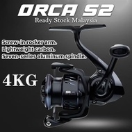 ORCA S2 Reel Malaysia UltraLight UL Ajing Spinning Reel Shallow Line Spool Lightweight Long-Range Hi