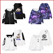 YS Killer Scissor Seven black white zipper coat hoodie sweatshirt jacket