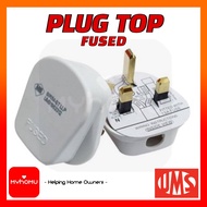 UMS SIRIM 3 PIN NYLON FUSED PLUG TOP 13A/15A KEPALA PLUG NYLON/CERAMIC TAHAN PANAS 0155