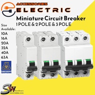 1Pole | 2Pole | 3Pole (6KA) MCB 10A • 16A • 20A • 32A • 40A • 63A Miniature Circuit Breaker
