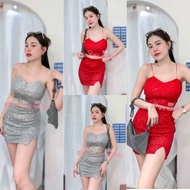 Glitter Set Crop Top + Skirt