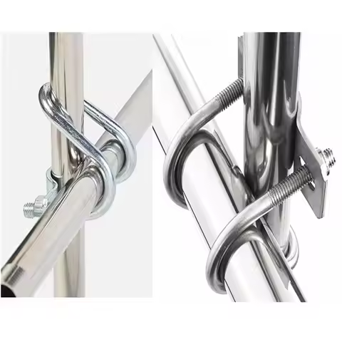 M6M8 304&Galvanized Cross Pipe Clamp U-shaped Cross tube Clamp Bolt Steel Connector Scaffolding Fixi