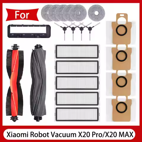 For Xiaomi Robot Vacuum X20 Max /X20 Pro/ D109GL /D102GL accessories Main Roller Side Brush,Hepa Fil