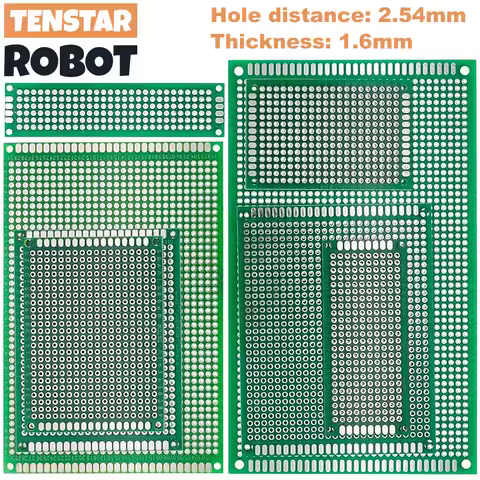 Double Side PCB 2.54mm FR-4 7x9 6x8 5x7 4x6 3x7 2x8 12x8cm 9x15cm Diy Universal Printed Circuit PCB 