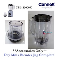 Blender Jug Complete / Dry Mill For Cornell Blender CBL-S3000X