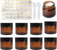 Cream Jars for Filling, Glass Die, Amber Glass Empty Jar, Brown Glass Container, Empty, Refillable C