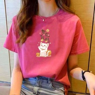 Womens T-shirts Short Sleeve Summer New Round Neck White T Shirt Women Fashion Slim T Shirt Plus Siz