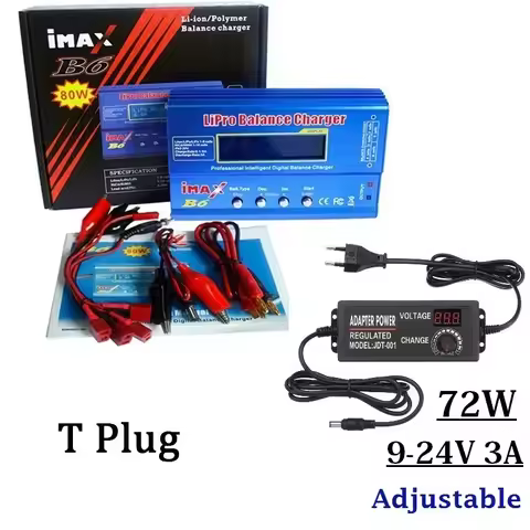 iMAX B6 80W with AC POWER 60W 72W 90W Adapter WIth Tamiya T XT60 PLUG for RC Lipo NiMH NiCd Battery
