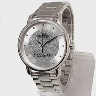 COACH 磨砂鏡面鋼錶帶腕錶-銀白