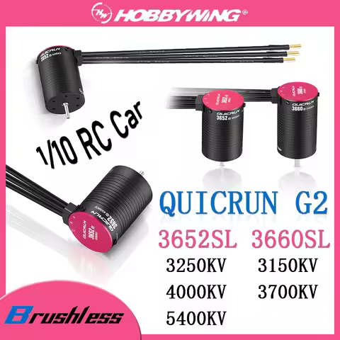 HobbyWing QuicRun 3652 3660 SL G2 Brushless Motor Waterproof 2-3S 3.175/5.0mm Shaft for 1/10 RC On-r