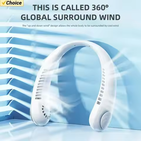 Neck Fan Portable Bladeless Hanging Neck Rechargeable Air Cooler 3 Speed Mini Summer Sports Fans