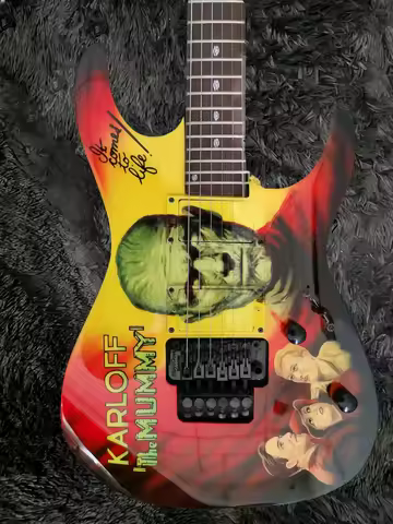 High quality Kirk Hammett KH-2 Boris Karloff Mummy Electric Guitar Floyd Rose Special Tremolo Bridge