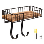 Wall Mount Ironing Board Hanger Storage Rack with Hooks Easy to Install Laundry Room Decor Organizat