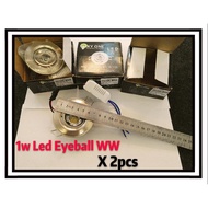 2 PCS LED Eyeball 1W Ceiling Light Recessed Light WW (3000K)