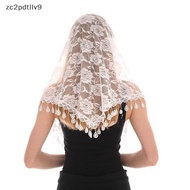 Triangle Veil Scarf Jacquard Rose Shawl for Women Wedding Church Prayer