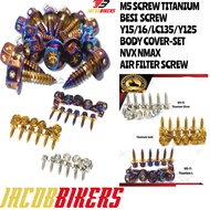 M5 SCREW TITANIUM BESI YAMAHA LC135 Y15 LAGENDA Y125Z NOUVO EGO HONDA NVX155 NMAX V1 V2 AIR FILTER B