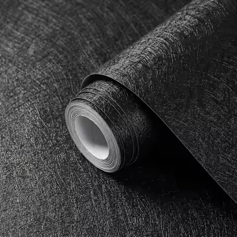 Black Woven Wallpaper, Contact Paper for Coffee Shop Bar Counter, Hot DIY Supply for Black Friday Da