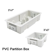 PVC Partition Box / Switch Base / Switch Box Single Gang / Double Gang 3x3 3x7