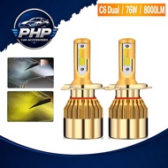 PHP PCS C6 H4 LED Headlamp 2 color car LED Headlight