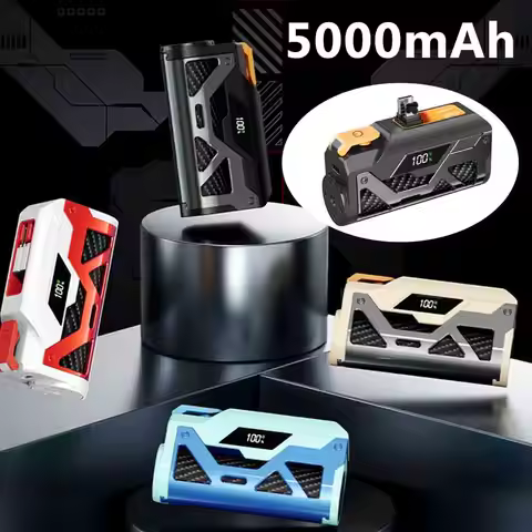 5000mAh Capsule Power Bank Dual Plug Mecha Style Tail Plug Power Bank Large Capacity 22.5W Fast Char