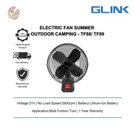 GLINK 6/8 " 21V Electric Fan Summer Outdoor Camping Ventilador Adjustable Speed Mini Cordless Portab
