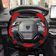 For Peugeot 308 308 GT 2021 2022 Car Steering Wheel Cover Microfiber Leather+ Carbon Fiber Auto Acce