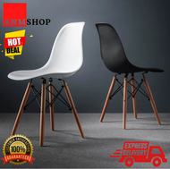 ANM SHOP [Ready Stock] Eames Chair Seat Natural Wood Legs PP Material & Solid Wood Leg Modern Style 