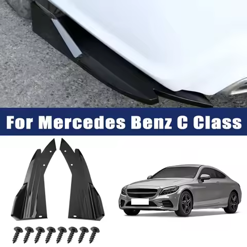 Rear Bumper Lip Diffuser Splitter Canard Protector Front Spoiler Body Kit For Mercedes Benz C Class