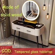 style makeup table solid wood dresser tempered glass tabletop beauty salon dresser