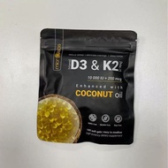 Vitamin D3 & K2 (MK-7) Softgels | Coconut Oil Base for High Absorption 10000IU Vitamin D3 + K2 Softg