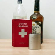 美國 kikkerland 宿醉酒壺 隨身戶外便攜不鏽鋼酒壺 露營復古酒壺