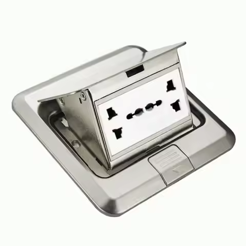 Useful 6 Prong Receptacle Floor Ground Outlet Embedded Thickened Hidden Socket Space Saving Pop Up S