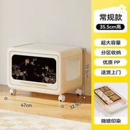 中古風收納櫃 客廳家用大容量置物櫃 免安裝可移動零食儲物架