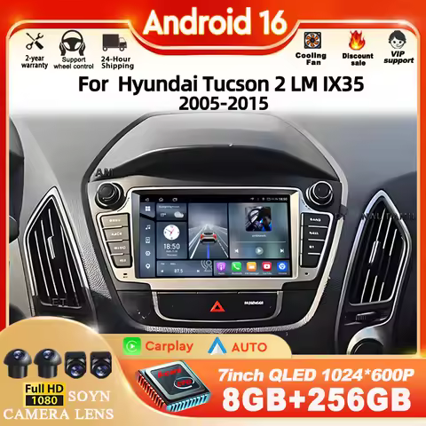 Car Radio Android 16 Car For Hyundai Tucson 2 LM IX35 2005 - 2015 Multmedia player 4G Wifi GPS DSP D