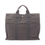 【二手】愛馬仕 HERMES 托特包 Herline MM 灰色帆布 Herline 托特包 MM 男女通用 二手 B