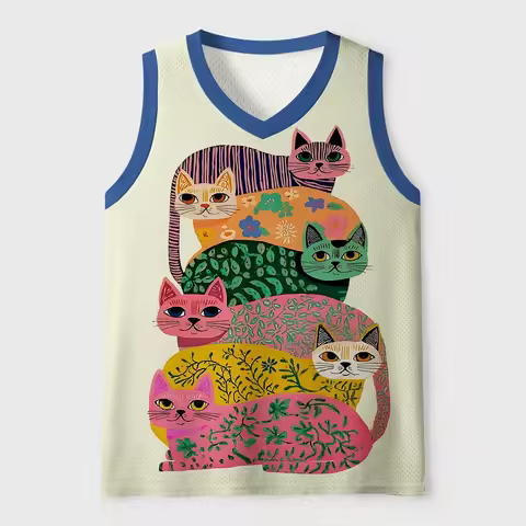 2026 Summer Fashion New Limited Edition How Many Cat Brothers 3D Printed Vests Y2K Home Outdoor Spor