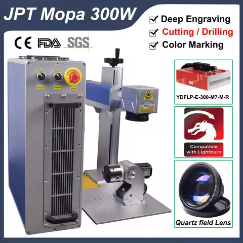300W JPT Mopa Fiber Laser Marking Cutting Machine Deep Laser Engraving for All Metal Jewelry Laser E