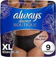 Always Discreet Boutique Incontinence and Postpartum Underwear for Women, Maximum Protection, Size X