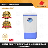 Micromatic Washing Machine Single Tub 6.5kg. Heavy Duty Motor and Body Original w/ 1 Year Warranty MWM 650