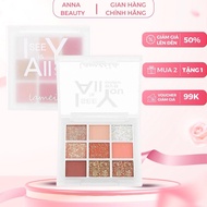 9-Piece Shimmer Eyeshadow Palette - Shines All Eyes, Easy Color Combination, Trendy Beautiful Tone -