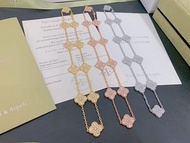 VCA梵克雅寶 十花滿鑽四葉草項鍊 玫瑰金/金色/銀色