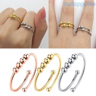 Un* Stainless Steel Anxiety Fidget Ring Anxiety Ring with Beads Stress Relief Ring