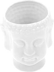 1pc Simulation buddha flower pot statue plant vase face plant pots succulent pot Head Planter ceramic flower pot for indoor plants Wall plant stand ceramics white outdoor
