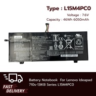 (ส่งฟรี ประกัน 1 ปี) แบตเตอรี่ โน๊ตบุ๊ค Compatible with Lenovo Ideapad 710s-13IKB Series L15M4PC0 ส่
