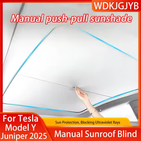 For Tesla Model Y Juniper2025 New Retratable Sunshade Roof Shade Scroll Original Sun Visor Manual Su