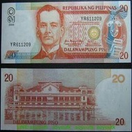 有微黃 菲律賓20比索2008年 保真外國錢幣紙鈔收藏奎松馬拉坎南宮#紙幣#錢幣#外幣