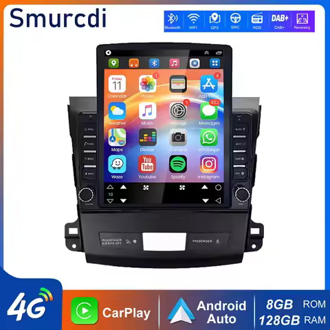 9.7" Android 15 CarPlay Auto For Mitsubishi Outlander 2 CW0W 2005 - 2013 For Citroen C-Crosser 1 200