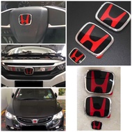 Honda Civic FD Honda Civic FC Honda Civic FB Honda Civic EK Red Black Logo Steering Emblem