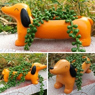 fyourpg Succulent Plant Pot Decorative Succulent Holder Adorable Dachshund Flowerpot for Indoor Outdoor Plants Perfect Wiener Dog Planter for Home Garden Decor Resin Succulent