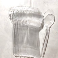 PERALATAN 25 PCS PREMIUM CLEAR TABLE SPOONS / DISPOSABLE SPOONS PARTY TABLEWARE